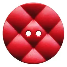 Sale Polyamidknopf rund mit kissenförmiger Oberfläche und 2 Löchern – Größe: 18mm – Farbe: rot – Art.Nr.: 317846