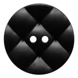 Polyamidknopf rund mit kissenförmiger Oberfläche und 2 Löchern – Größe: 18mm – Farbe: schwarz – Art.Nr.: 311111 Echt
