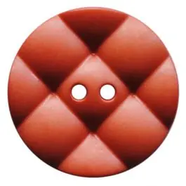 Polyamidknopf rund mit kissenförmiger Oberfläche und 2 Löchern – Größe: 18mm – Farbe: terrakotta – Art.Nr.: 317838 Sonderangebot