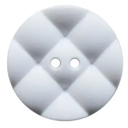 Rabatt Polyamidknopf rund mit kissenförmiger Oberfläche und 2 Löchern – Größe: 23mm – Farbe: weiß – Art.Nr.: 341392