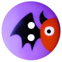 Kinderknopf Polyamid rund mit Fledermausmotiv und 2 Löchern – Größe: 15mm – Farbe: lila – Art.Nr.: 261413 Heißes Angebot