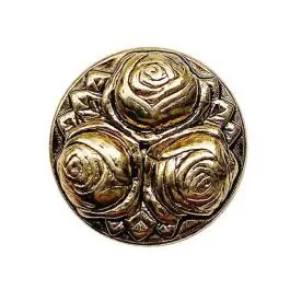 Vollmetallknopf rund mit Öse – Größe: 15mm – Farbe: altgold – Art.Nr.: 311167 Neu Im Sortiment