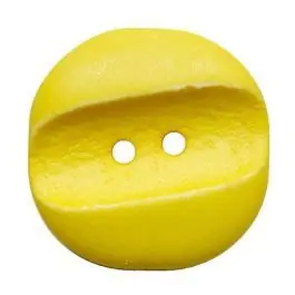 Polyamidknopf quadratisch im „Vintage Look“ mit 2 Löchern – Größe: 18mm – Farbe: gelb – Art.Nr.: 313023 Weltweiter Versand