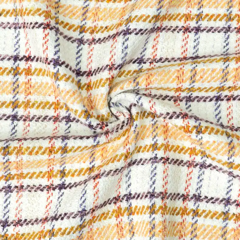 Wollstoff, Buntgewebe, curry, offwhite, beerentöne, rot, Webkaro Must-Have