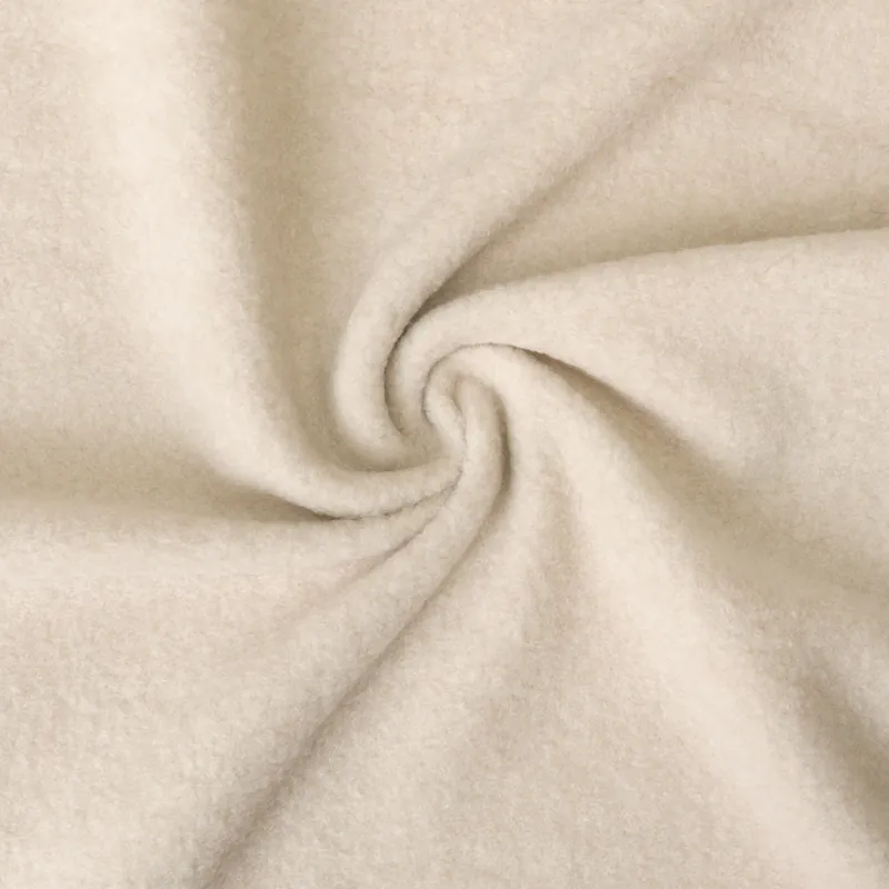 Großhandel Weicher Plüschstoff, creme, uni