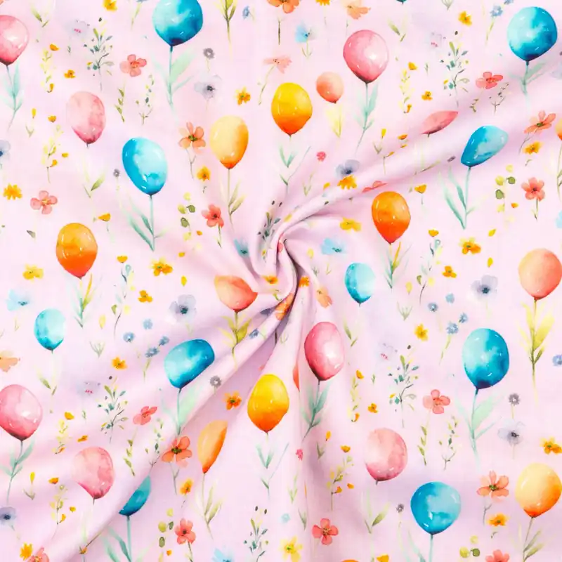 Super-Preis Weicher Baumwollstoff, Cretonne, rosa, orange, blau, Kindermotive – gemustert