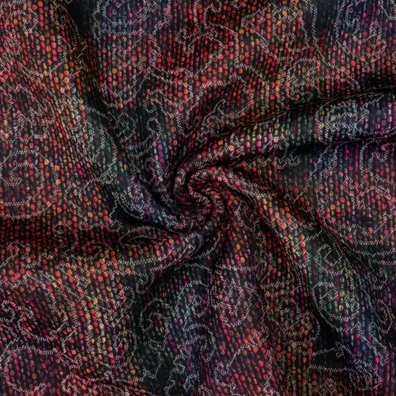 Top-Preis Strickjacquard, florale Motive, grüntöne, schwarz, pink, lila