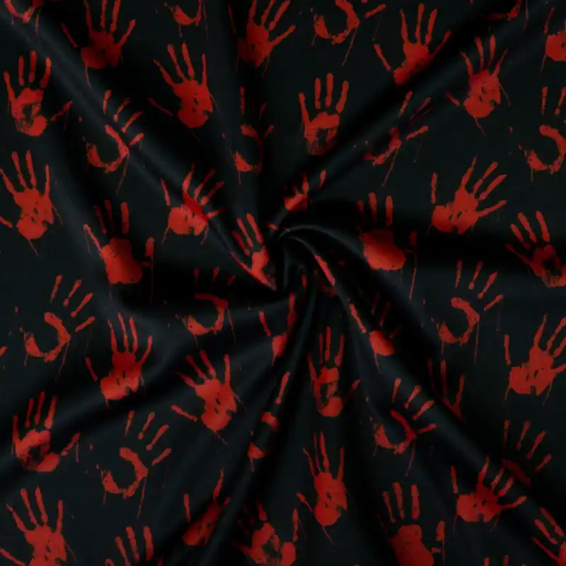 Markenprodukt Interlock, grafisch gemustert, schwarz, rot