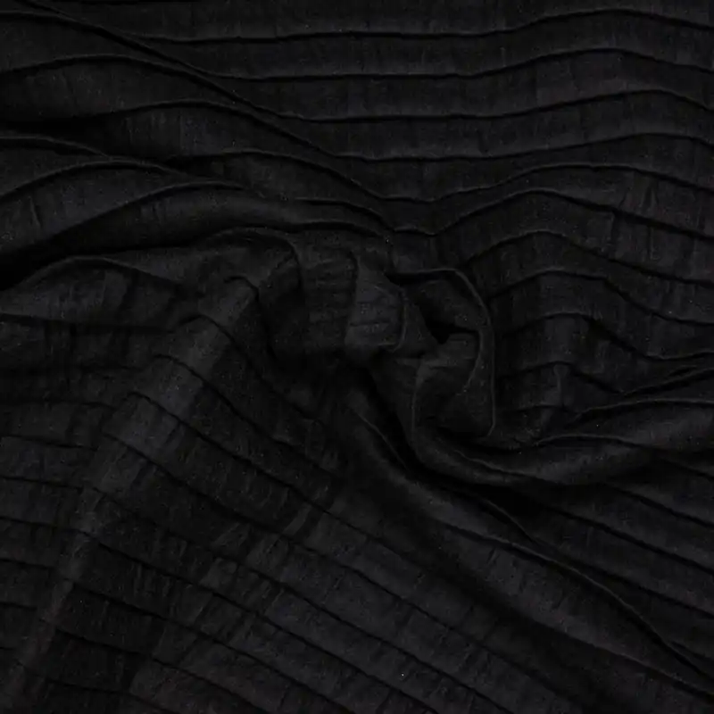 Kostenloser Rückversand Filzstoff, schwarz, uni, plissiert