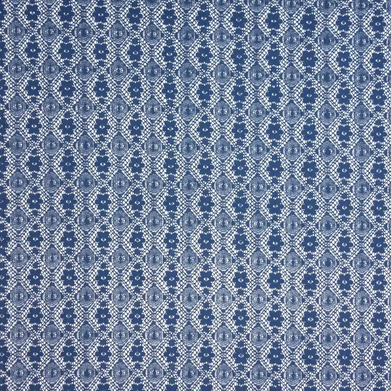 Geld-Zurück-Garantie Spitzenstoff, jeansblau, ornamental gemustert