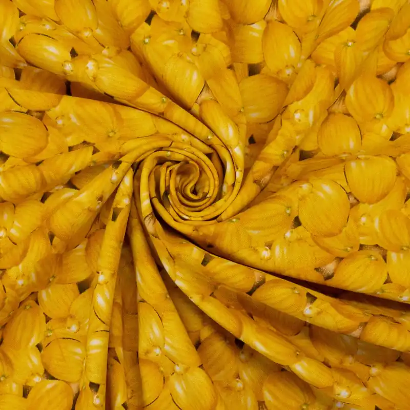 Zertifiziert Baumwollstoff, Cretonne, gelbtöne, Früchte