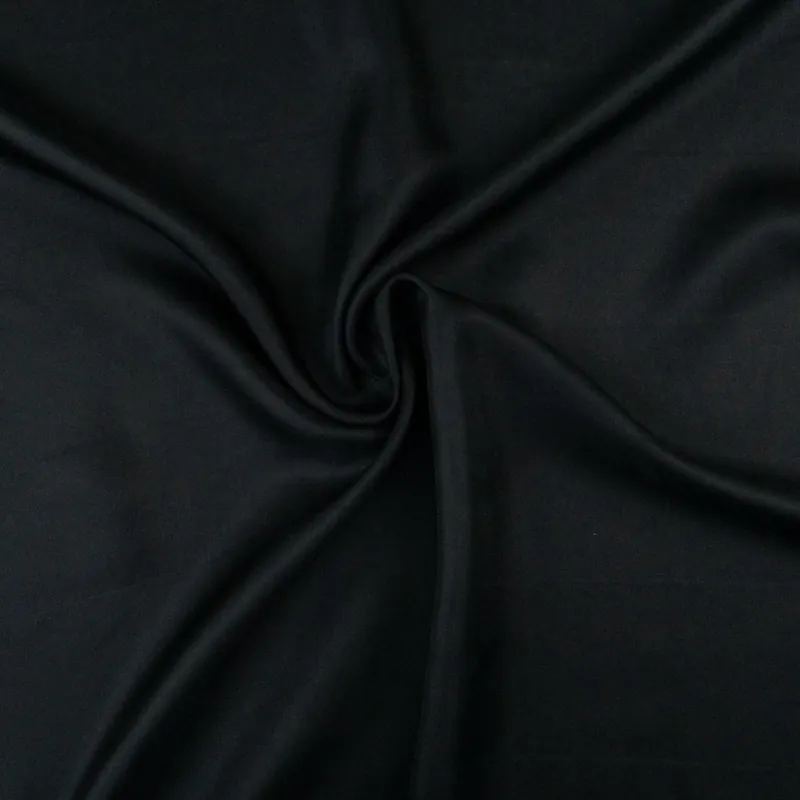 Bestpreis Seidenstoff, Twill, schwarz, uni