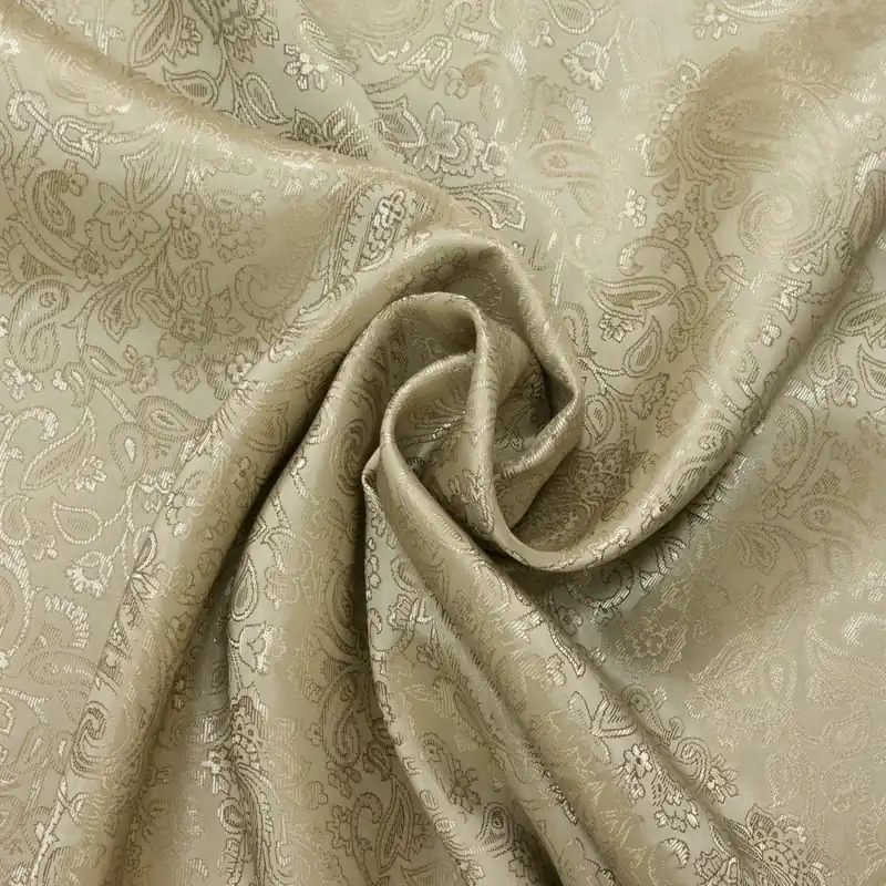 Nur Für Kurze Zeit Futterstoff, Jacquard, beige dunkel, Paisley-Muster