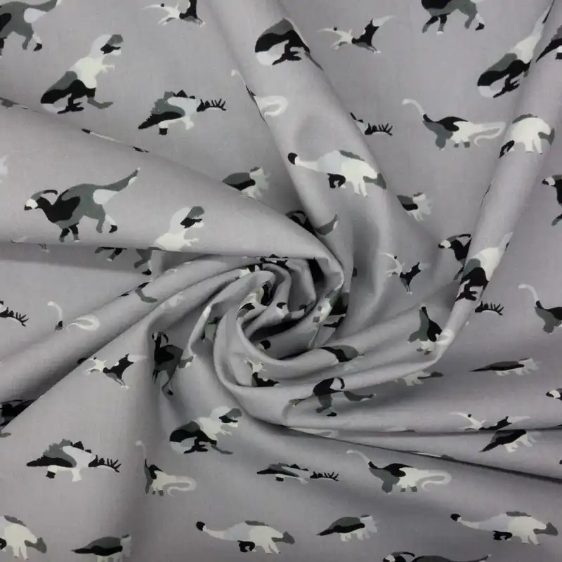 Baumwollstoff, Popeline, grautöne, schwarz, weiß, Kindermotive – Tiere Kostenloser Versand