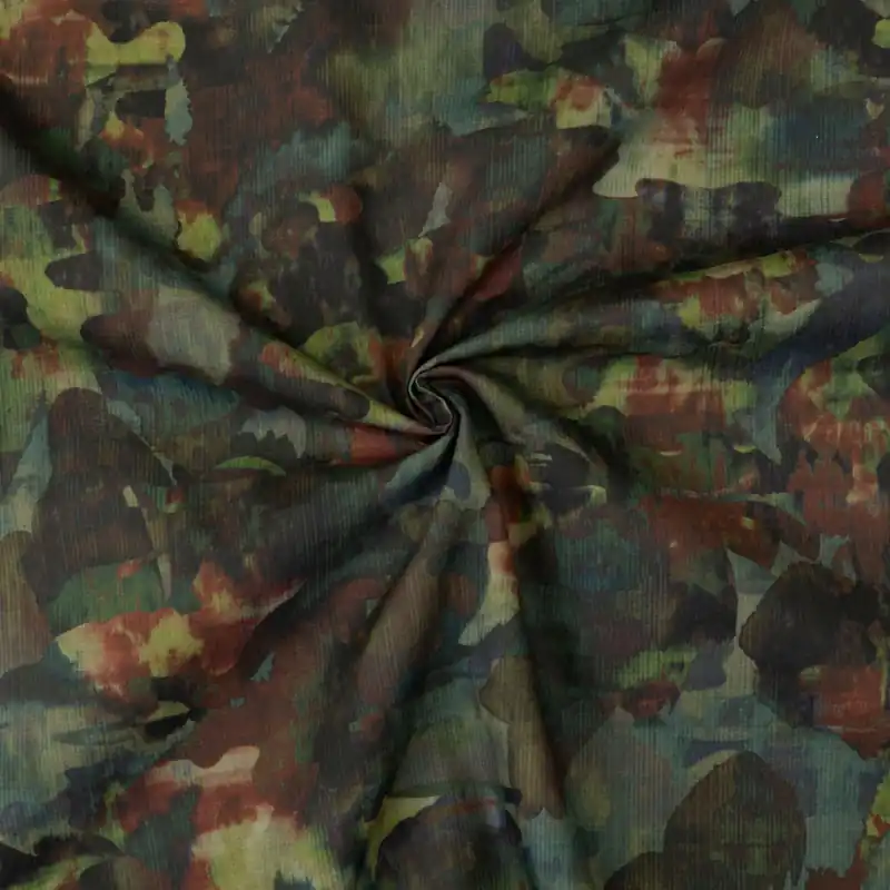 Baumwollstoff, Popeline, grüntöne, brauntöne, abstrakt gemustert Mega-Angebot