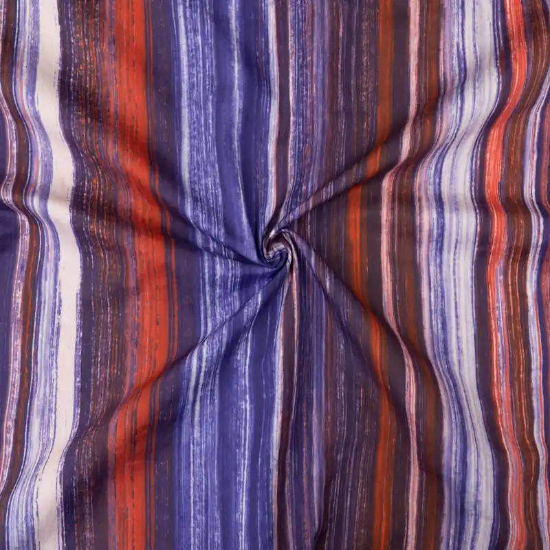 Top-Preis Baumwollstoff, Popeline, blautöne, rottöne, abstrakt gemustert