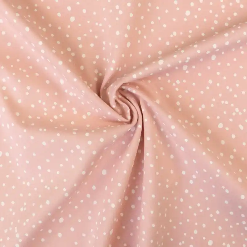 Baumwollstoff, Cretonne, rosa, offwhite, Tupfen Kracherpreis