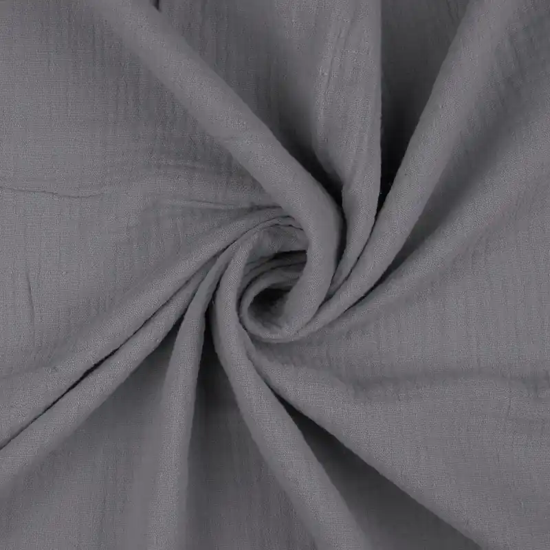 Baumwollstoff, Musselin, grau, uni Original