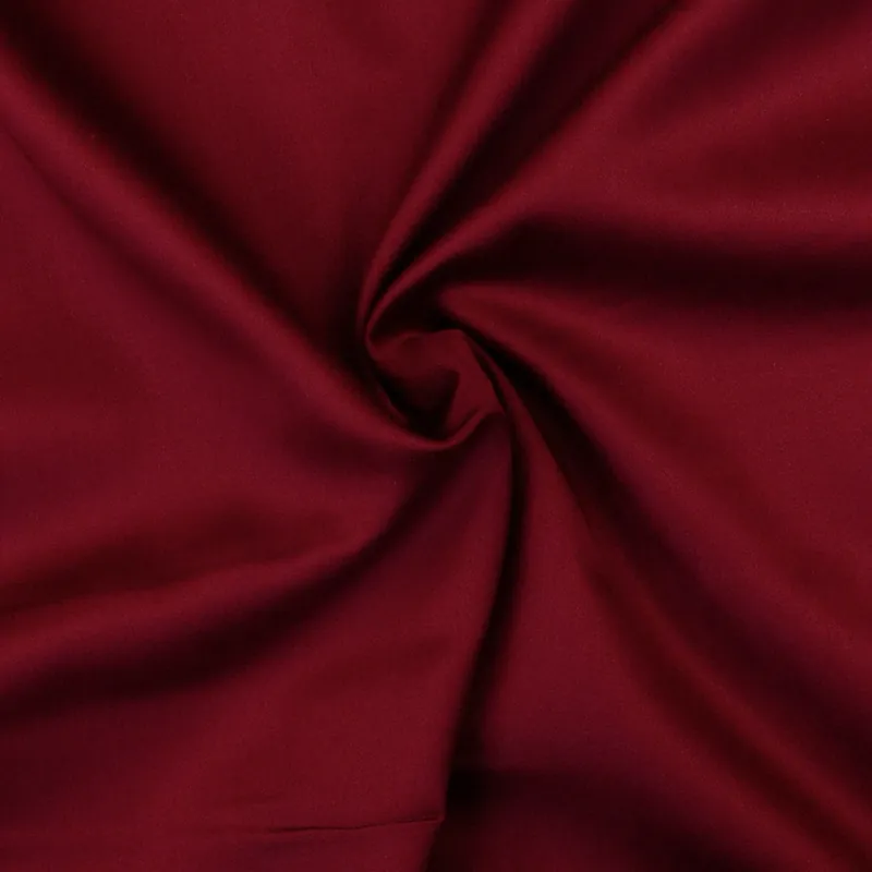 Direkt Vom Hersteller Leichter Baumwollstoff, Satin, dunkelrot, uni