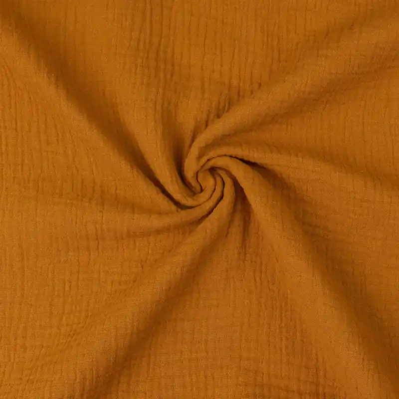 Baumwollstoff, Musselin, safrangelb, uni Geprüft
