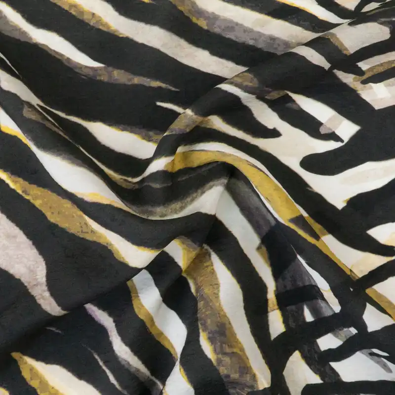 Top-Angebot Viskosestoff, schwarz, beige, grautöne, abstrakt gemustert, leicht gecrasht