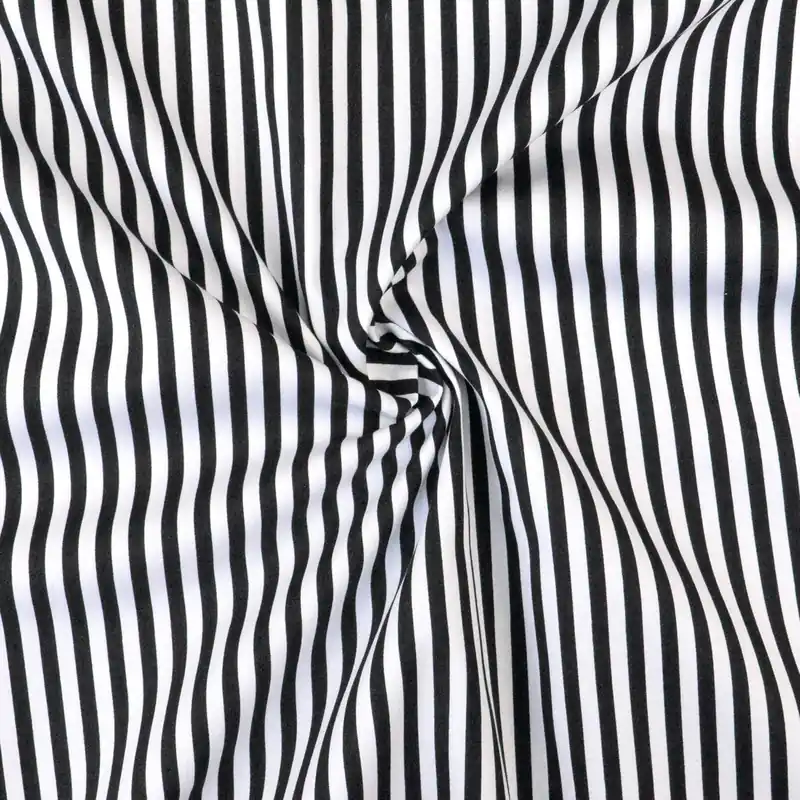 Letzte Chance Baumwollstoff, Popeline, weiß, schwarz, Streifen