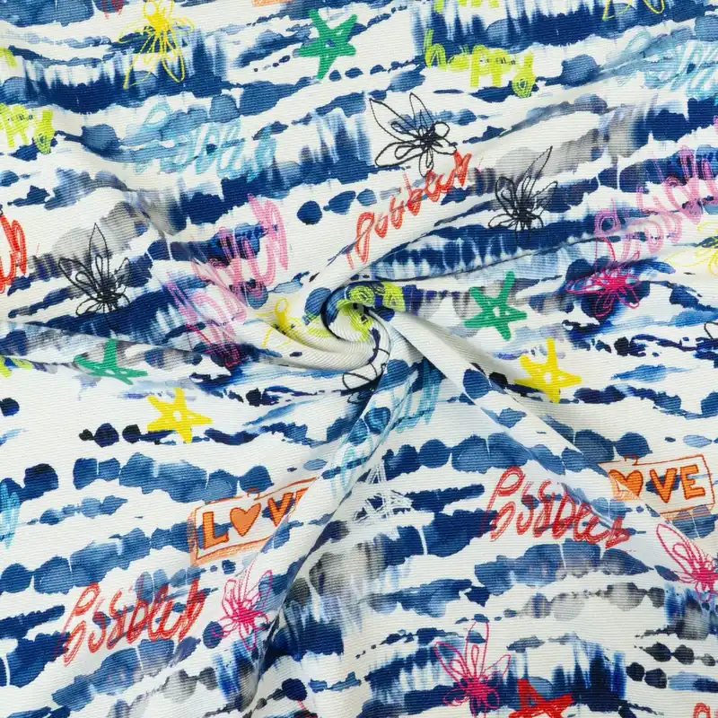 Feinstrick, Doppelgewebe, hellgrau, blautöne, pink, abstrakt gemustert Direkt Vom Hersteller