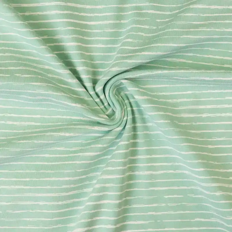 Meistverkauft Baumwolljersey, mint, offwhite, Streifen