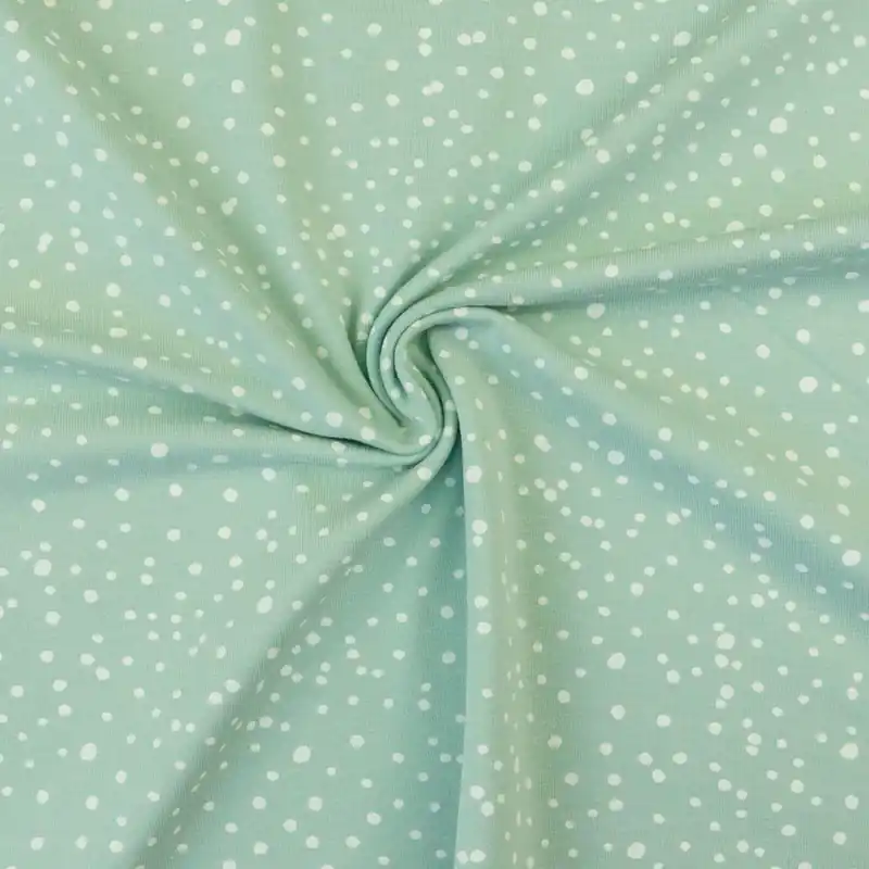 Heute Kaufen Baumwolljersey, mint, offwhite, Tupfen