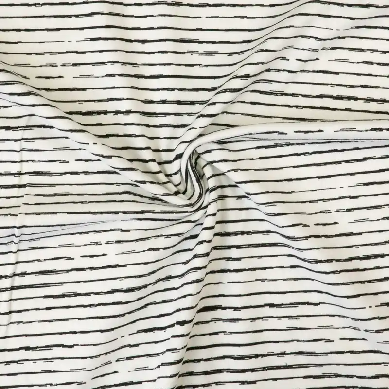 Baumwolljersey, weiß, schwarz, Streifen Exklusiv