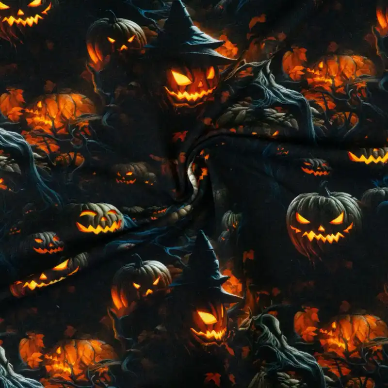 Saisonangebot French Terry, schwarz, grau, orange, figürliche Motive