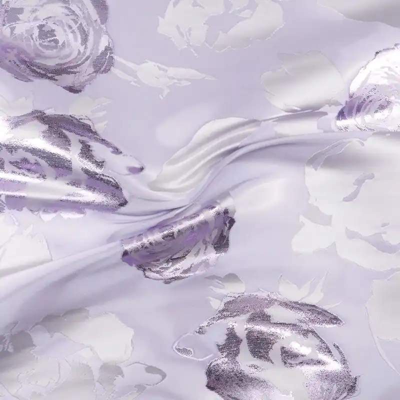 Nur Für Kurze Zeit Jacquard, flieder hell, florale Motive, Glanzeffekt