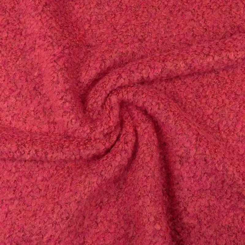 Wollstoff, Boucléstrick, pink, meliert Sale