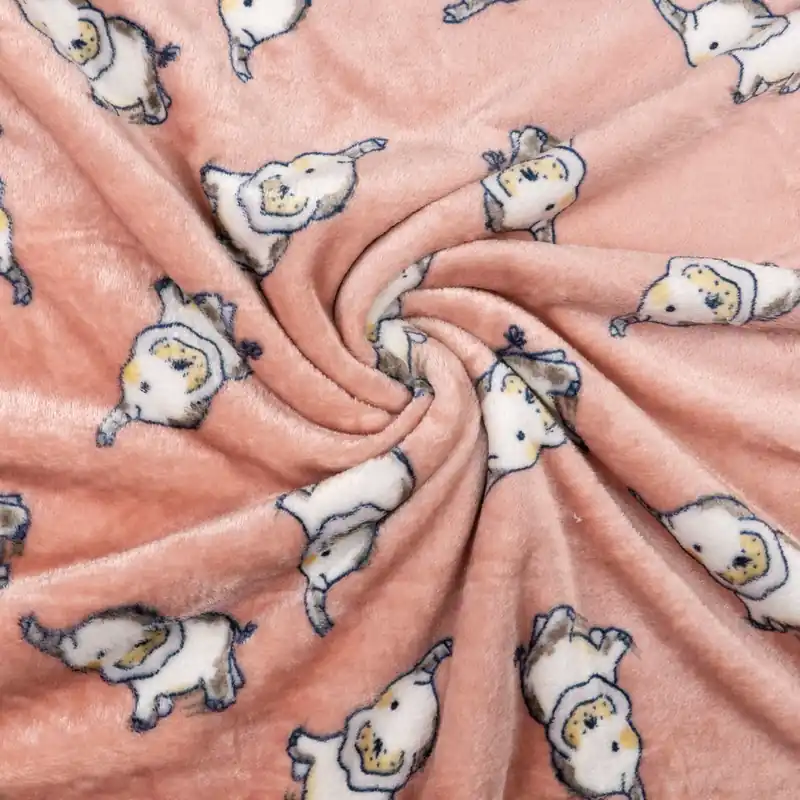 Fleecestoff, rosa, weiß, dunkelblau, Kindermotive – Tiere Sale