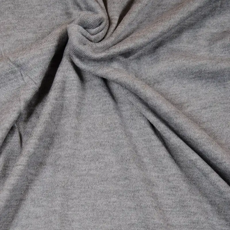 Weicher Wollstoff, Feinstrick, grau, meliert Online Kaufen