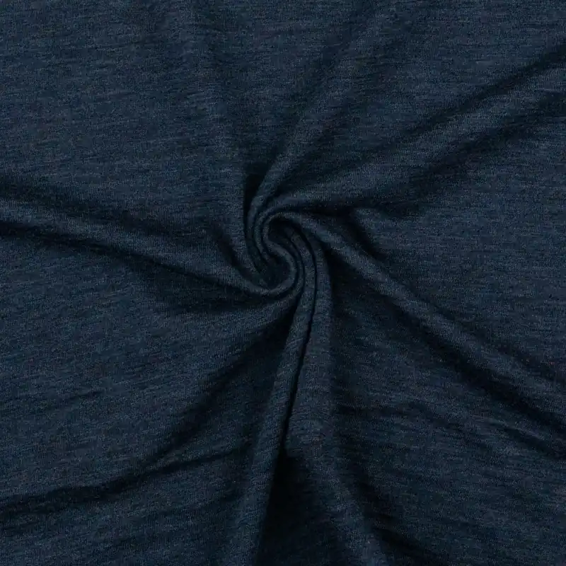 Wollstoff, Jersey, dunkelblau, meliert Gleich Bestellen