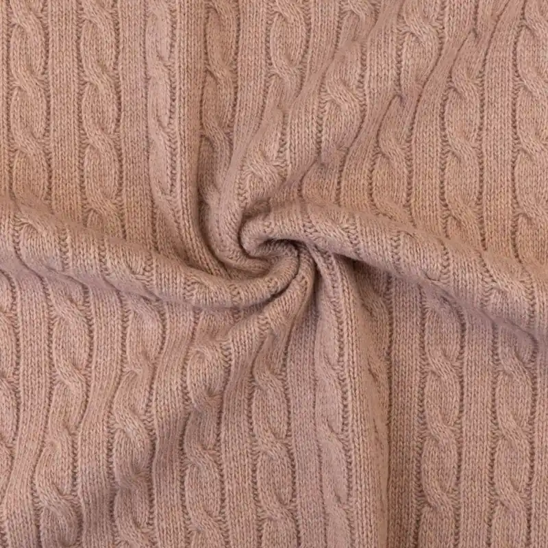 Schneller Versand Wollstoff, Strickstoff, altrosé, grafisch gemustert, uni