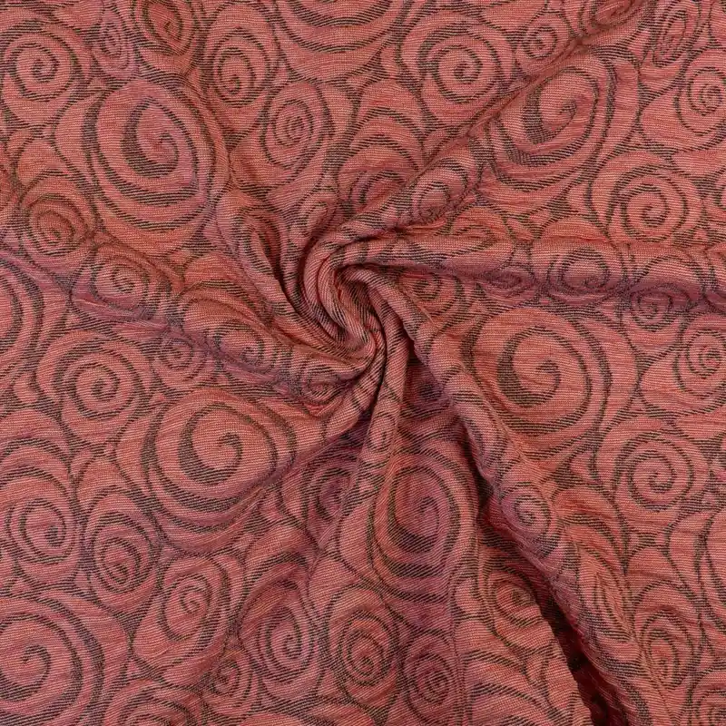 Strickjacquard, Doppelgewebe, rot, schwarz, hellgrau, florale Motive Sonderaktion