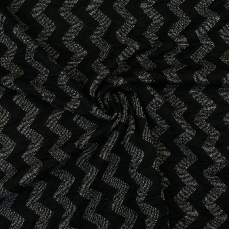 Finale Aktion Strickjacquard, Doppelgewebe, schwarz, hellgrau, grafisch gemustert