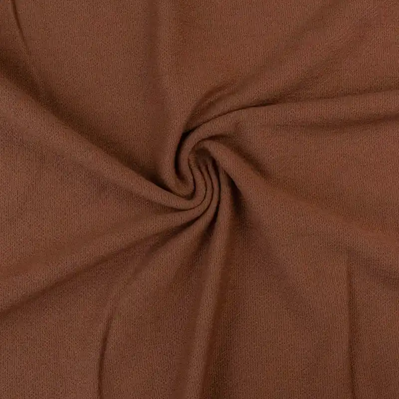 Elastischer Terry Crêpe, rotbraun, uni, Webstruktur Versand Am Gleichen Tag