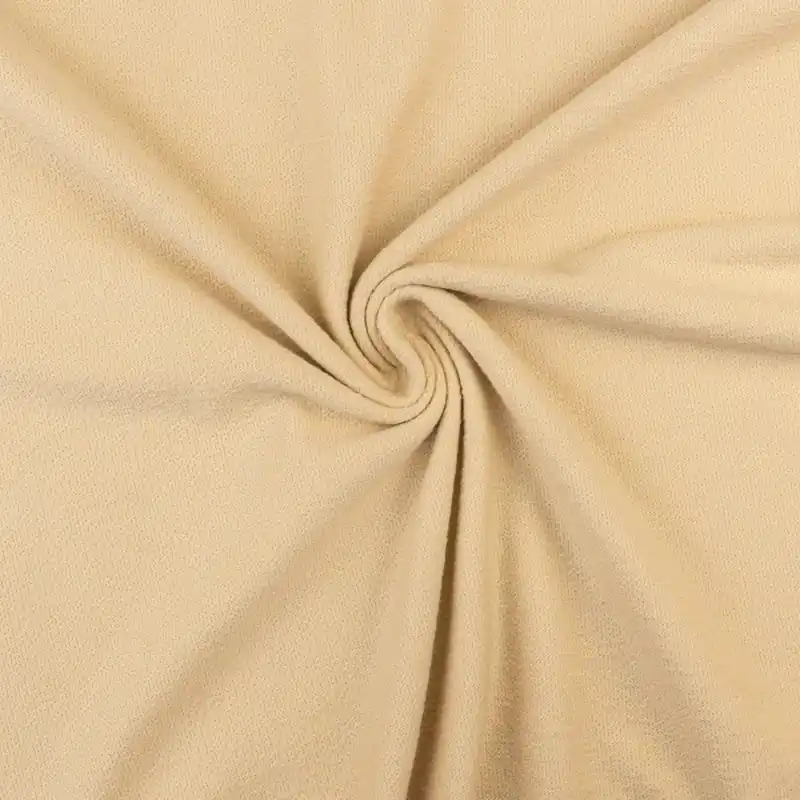Elastischer Terry Crêpe, beige, uni, Webstruktur Aktuell