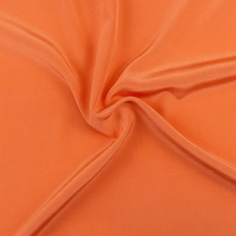Weltweiter Versand Seidenstoff, Crêpe, apricot, uni