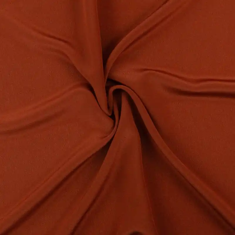 Echt Seidenstoff, Crêpe, rotbraun, uni