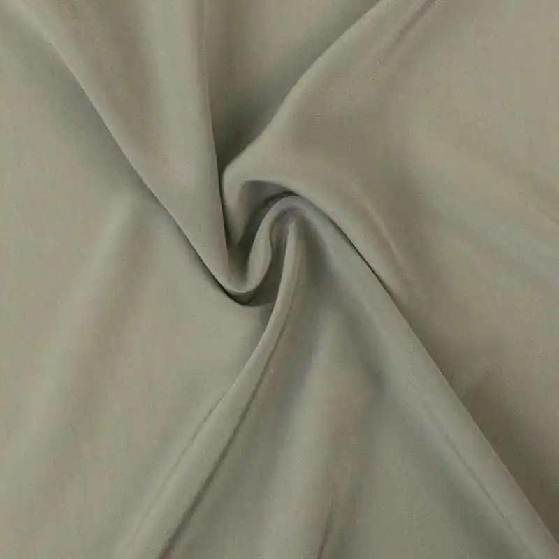 Nur Für Kurze Zeit Seidenstoff, Crêpe, grau, uni