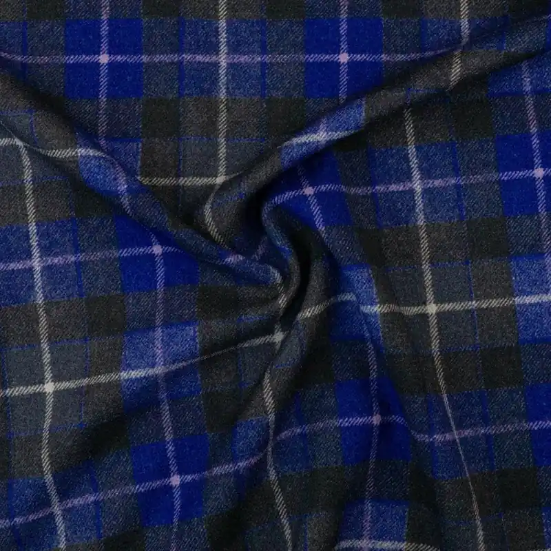 Online Kaufen Wollstoff, Jacquard, blautöne, flieder, anthrazit, Karo, Webstruktur