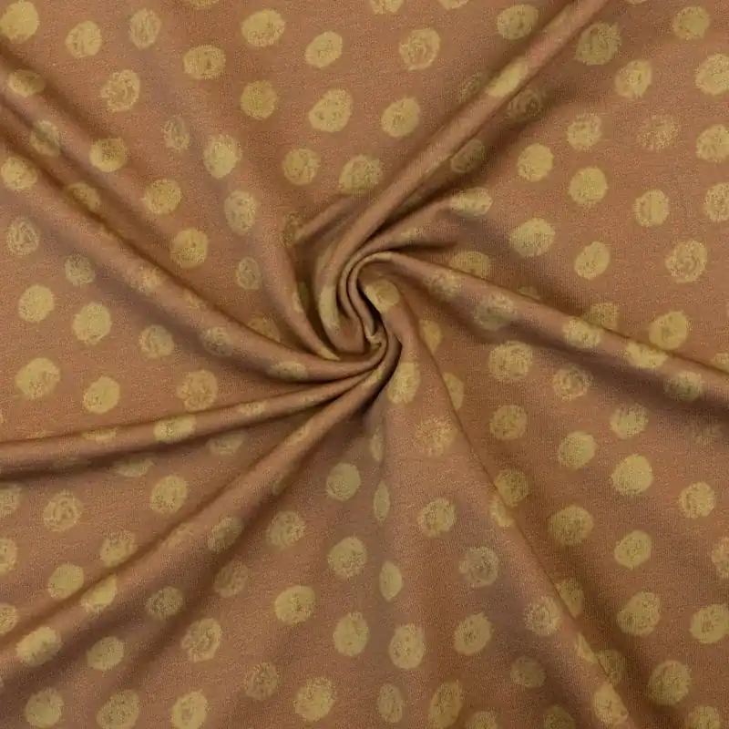 Geld-Zurück-Garantie French Terry, ocker, Tupfen