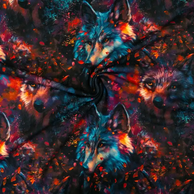 French Terry, blautöne, beere, orange, Tiermotive Heißes Angebot