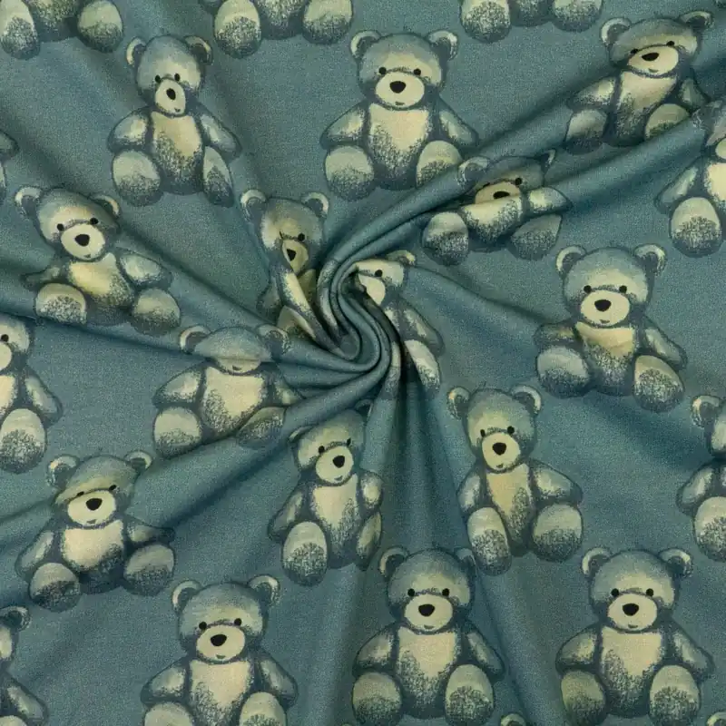 Preis Gesenkt French Terry, grünblau, Kindermotive – Tiere