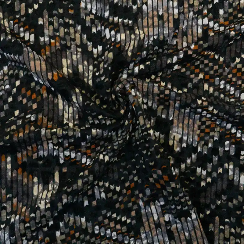 Viskosejersey, grautöne, brauntöne, abstrakt gemustert Limited Edition