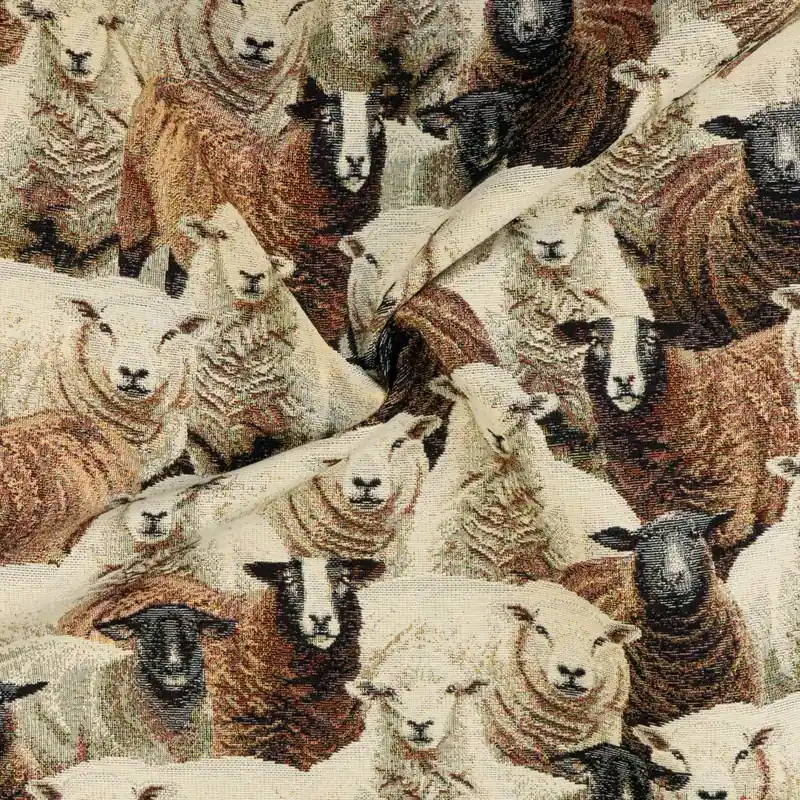 Dekostoff, Gobelin, brauntöne, beige, Tiermotive Preis Gesenkt